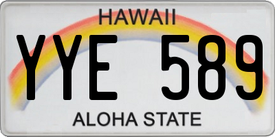 HI license plate YYE589