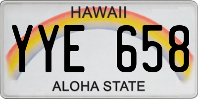 HI license plate YYE658