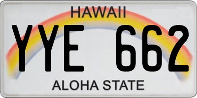 HI license plate YYE662