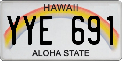 HI license plate YYE691