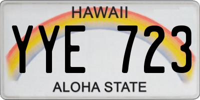 HI license plate YYE723