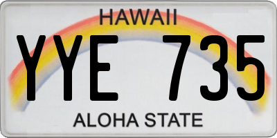 HI license plate YYE735