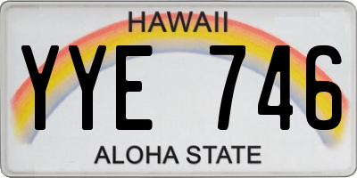 HI license plate YYE746