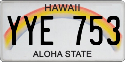 HI license plate YYE753
