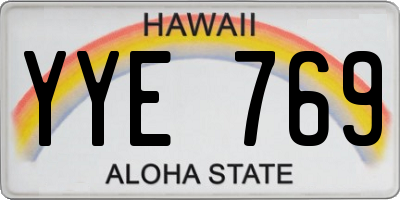 HI license plate YYE769