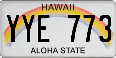 HI license plate YYE773