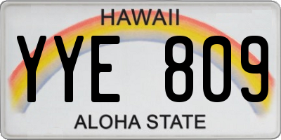 HI license plate YYE809