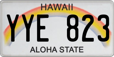 HI license plate YYE823
