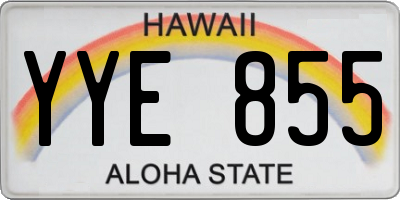 HI license plate YYE855