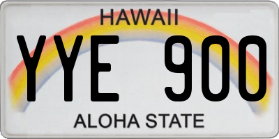HI license plate YYE900