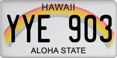 HI license plate YYE903
