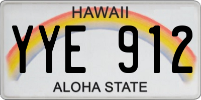 HI license plate YYE912