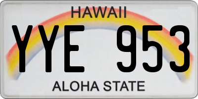 HI license plate YYE953