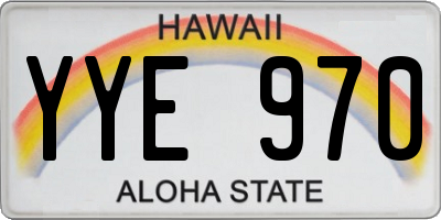 HI license plate YYE970