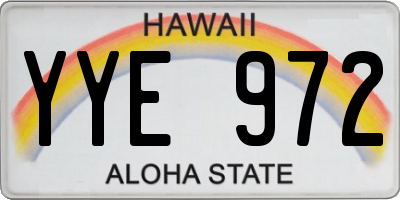 HI license plate YYE972