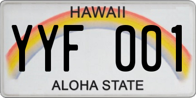 HI license plate YYF001