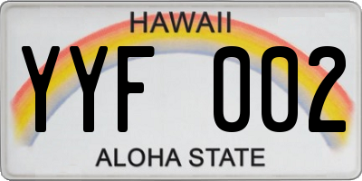 HI license plate YYF002