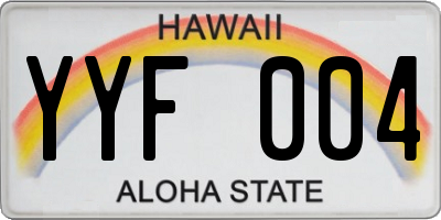 HI license plate YYF004