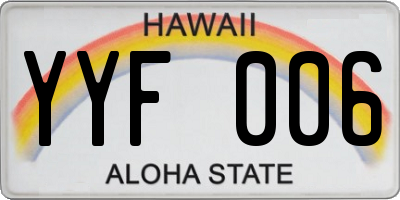 HI license plate YYF006