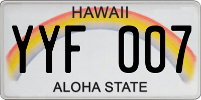 HI license plate YYF007