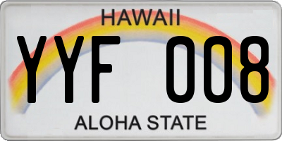 HI license plate YYF008