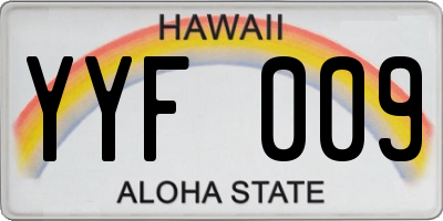 HI license plate YYF009