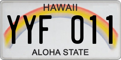 HI license plate YYF011