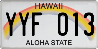 HI license plate YYF013
