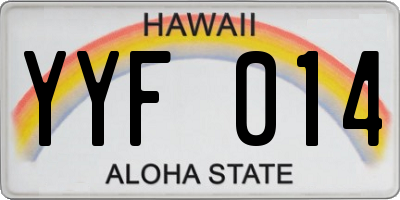 HI license plate YYF014