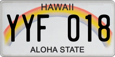 HI license plate YYF018