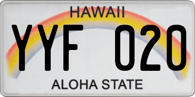 HI license plate YYF020