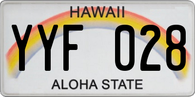 HI license plate YYF028