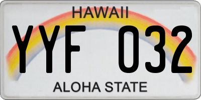 HI license plate YYF032