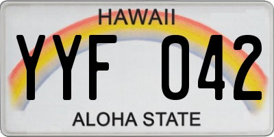HI license plate YYF042