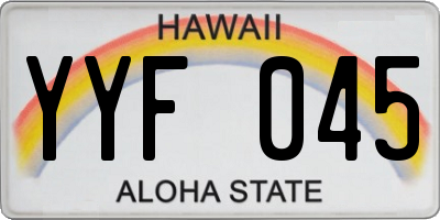 HI license plate YYF045