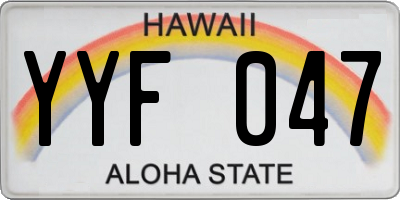 HI license plate YYF047