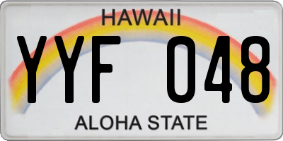 HI license plate YYF048