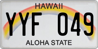 HI license plate YYF049