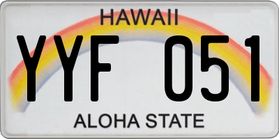 HI license plate YYF051