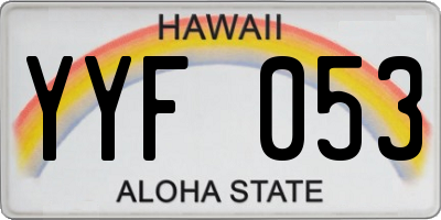 HI license plate YYF053