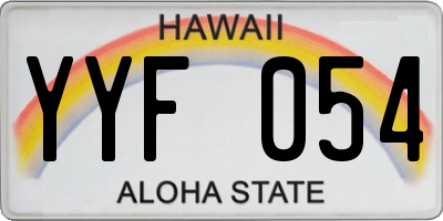 HI license plate YYF054