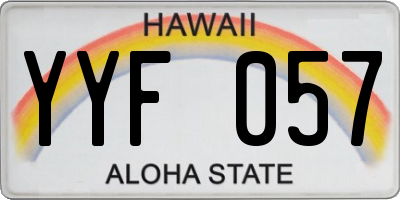 HI license plate YYF057
