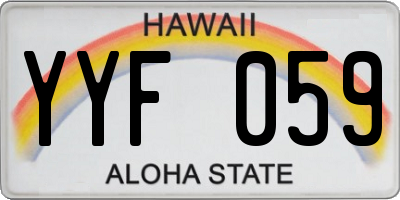 HI license plate YYF059