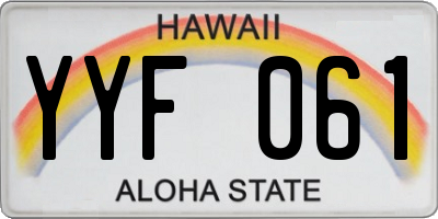 HI license plate YYF061
