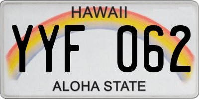 HI license plate YYF062
