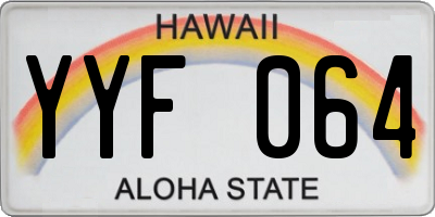 HI license plate YYF064