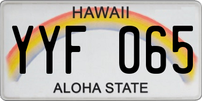 HI license plate YYF065