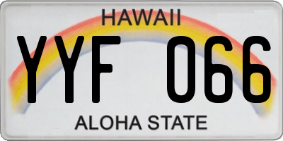 HI license plate YYF066