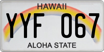 HI license plate YYF067