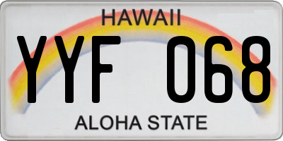 HI license plate YYF068